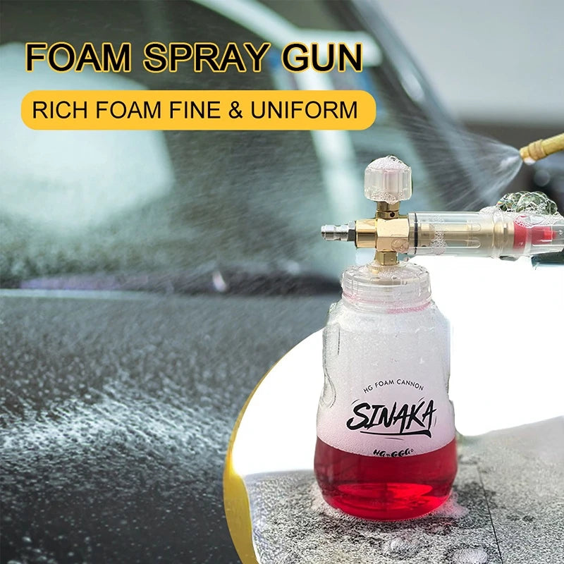 Foamer Jet Bottle Transparent Snow Foam Lance Washer High Pressure Adjustable Spray Angle Watering Cleaning Tool for Car Truck