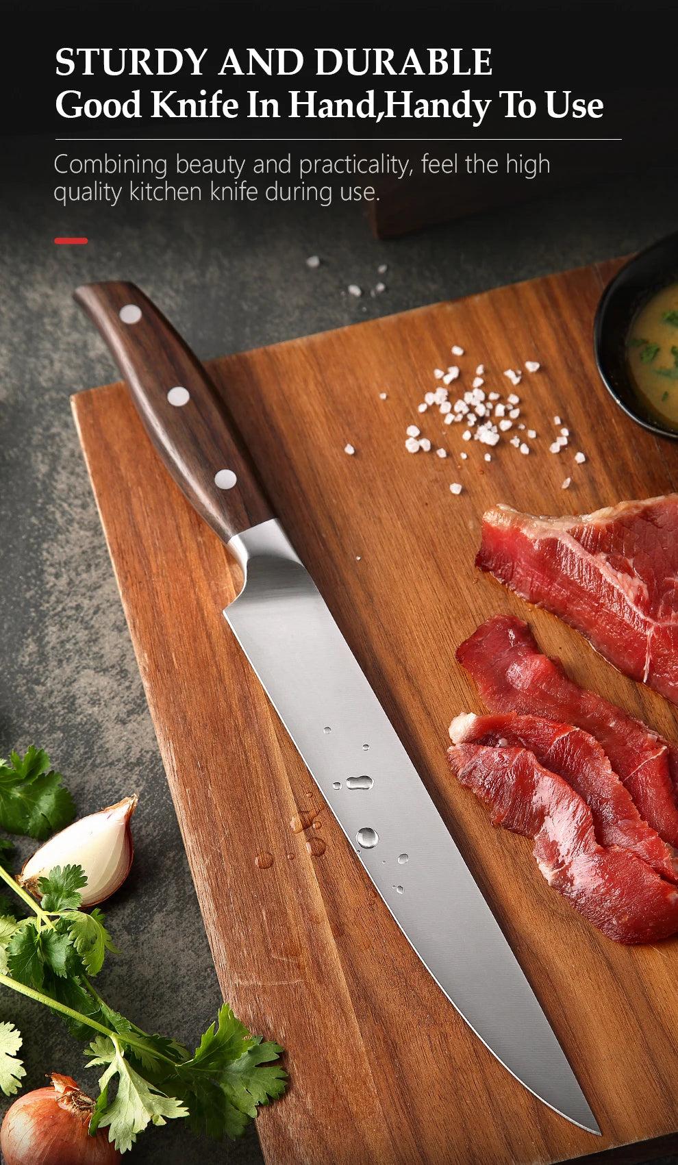 XINZUO Kitchen Tools 6 PCS Kitchen Knife Set Utility Cleaver Chef Bread Fruit Santoku Knives Stainless Steel Kitchen Knife Sets