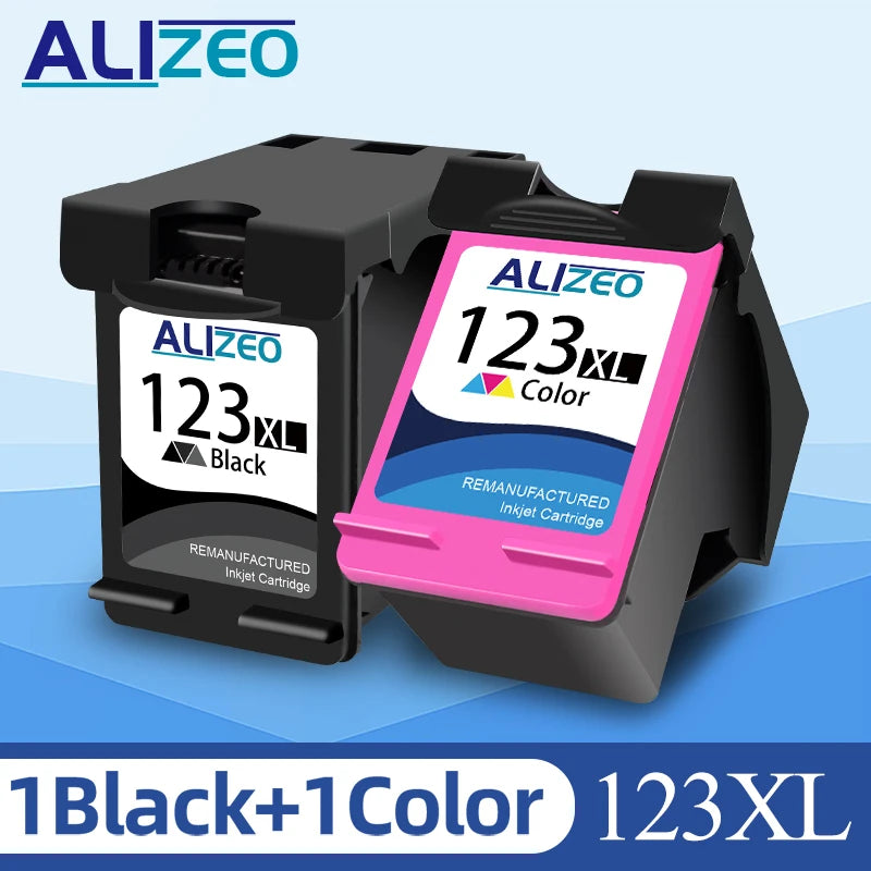 Tintenpatrone 2025: ALIZEO 123 XL 123XL Premium Black Color Remanufactured - Ink Cartridge HP123XL HP123 HP Deskjet 2130 2131 Printer Collection