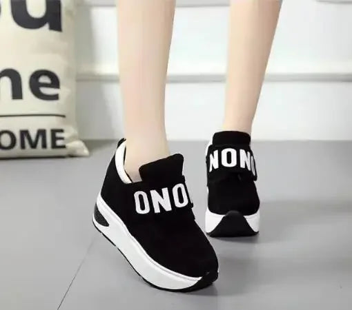 NEW Platform Wedge Sneakers Ladies Shoes Sneaker Casual Shoes Trainers Women Female Shoes Black Red Sneaker Women Tenis Feminino