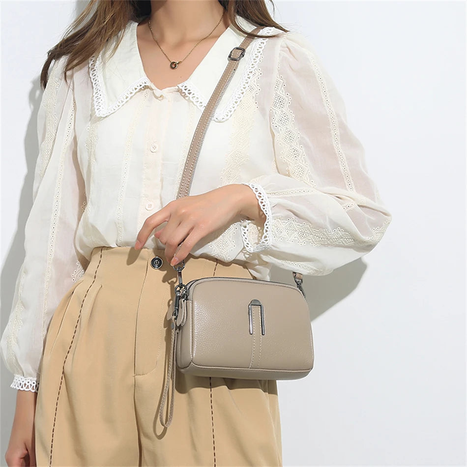 Echtes Leder Tasche Luxus Frauen Crossbody Tasche Für Frau Weiblich Einfarbig Clutch Handy Taschen Schultertasche Messenger Tasche Sac
