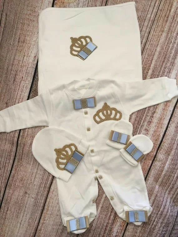 Baby-Outfit-Set 2025: 5-teiliges Spitzen-Baumwoll-Set für Neugeborene - Säuglingspflege-Kollektion
