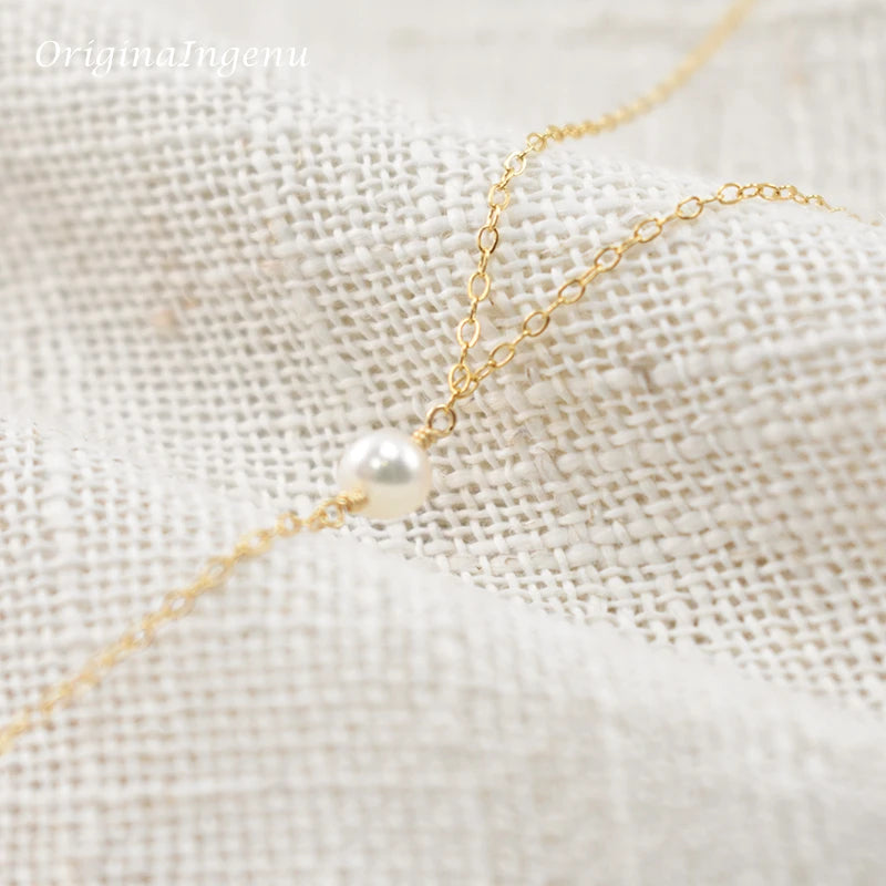 Baroque Pearl Pendant Silver Y Necklace Handmade 14K Gold Filled Choker Boho Collier Femme Kolye Collares Women Jewelry Necklace