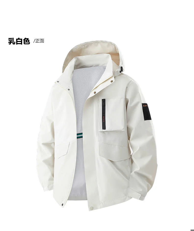 OutdoorPro Jacke wasserdicht - 8XL Kapuze PES winddicht