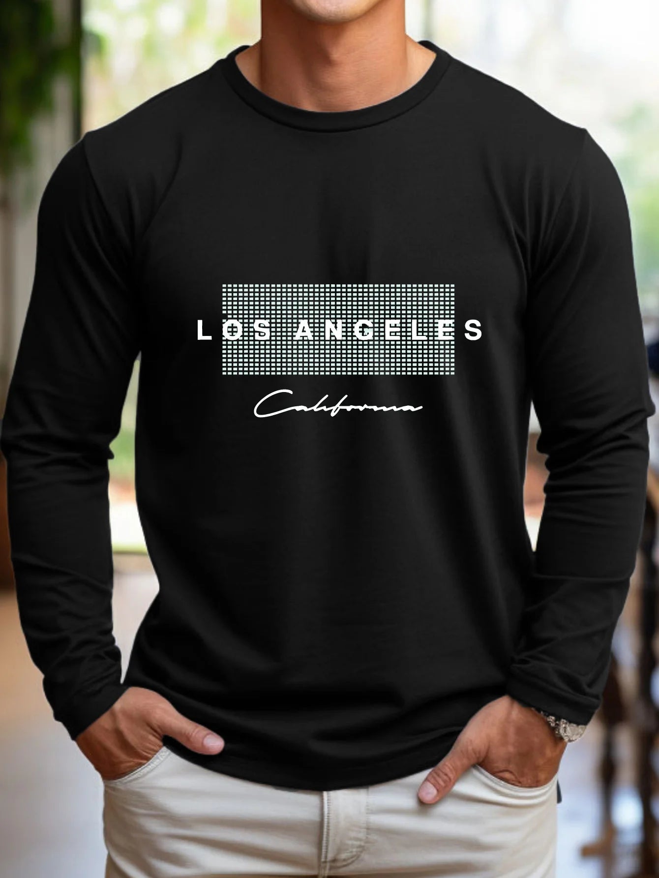 Herren T-Shirt 2025 - 100% Cotton Summer Loose Fit Los Angeles Graphic Printed Casual Sports