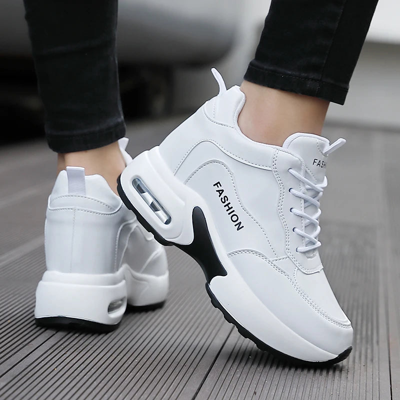 Women Sneakers Thick Soled White Height Increasing High-quality Sports Trend Fashion Walking Breathable Casual Shoes for Women