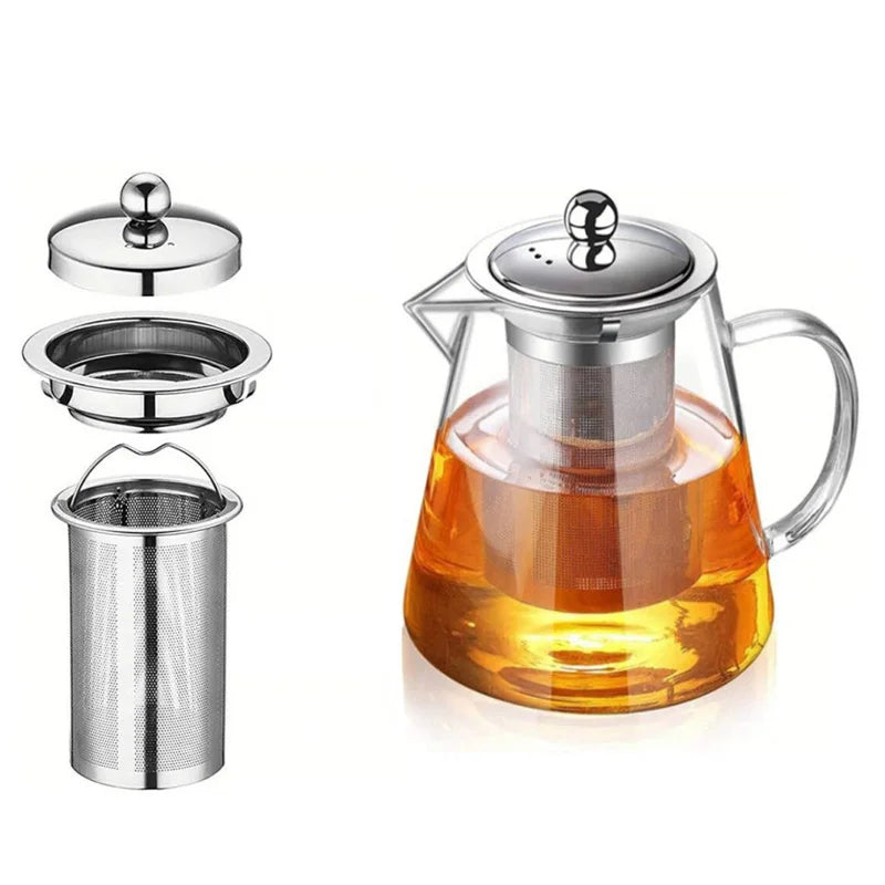 JUNBOPRO Teekanne Hitzebeständig - 850ml Borosilikat Glas