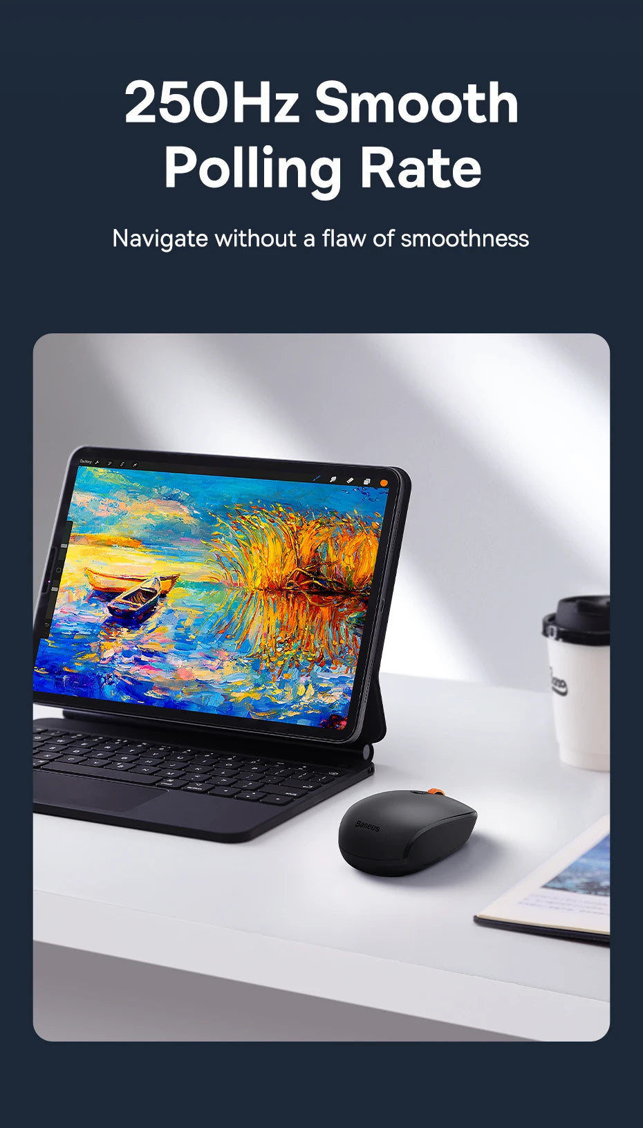 Baseus Maus 1600DPI Silent - Bluetooth/2,4GHz, kompakt