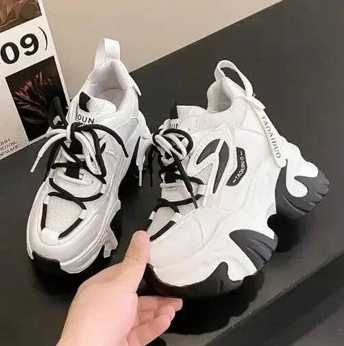 Fashion Sneakers For Women 11CM Platform Chunky Casual Shoes High Quality Autumn Woman Tenis Female Walking Trainers Thick Sole