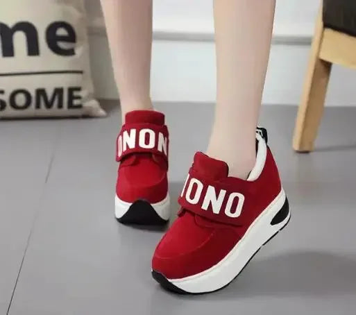 NEW Platform Wedge Sneakers Ladies Shoes Sneaker Casual Shoes Trainers Women Female Shoes Black Red Sneaker Women Tenis Feminino