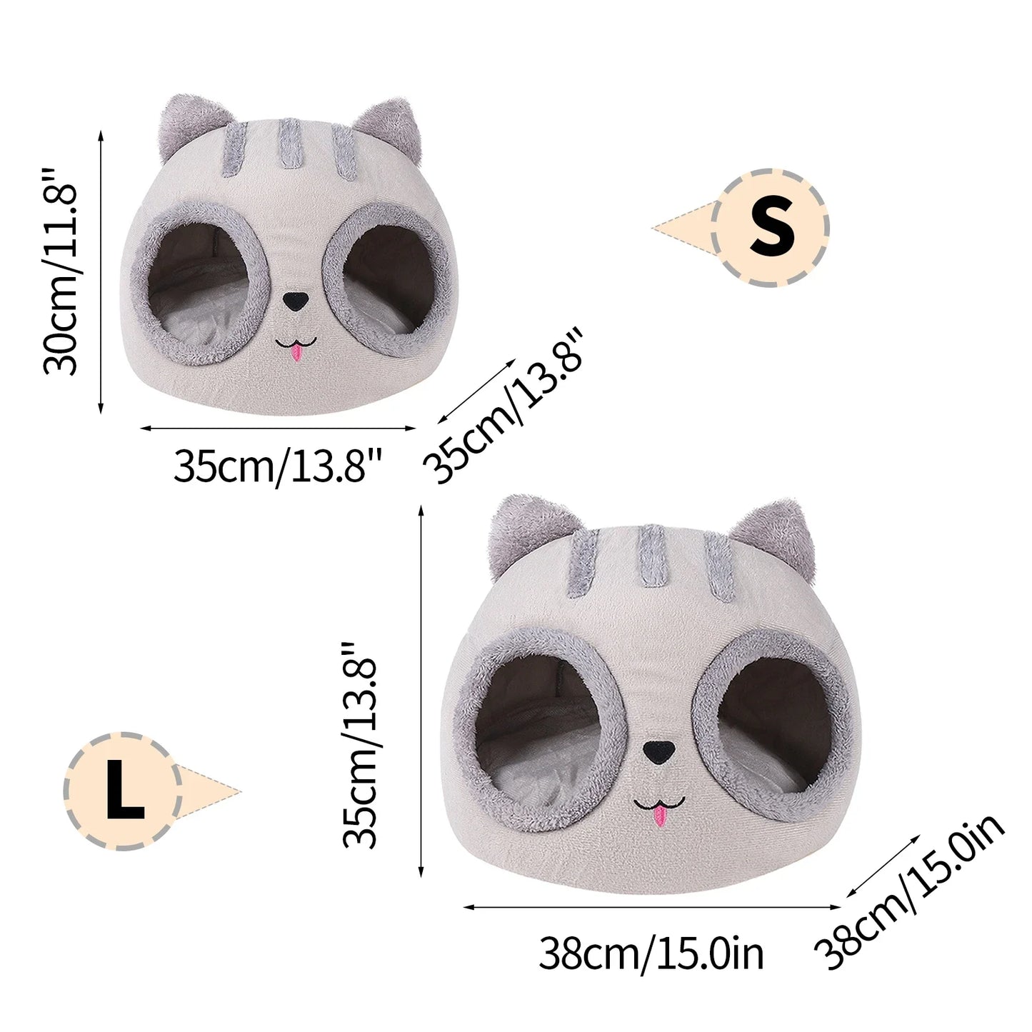 Pet House for Small Dog Removable Cat Bed House Semi-Enclosed Pet Dog Cat Nest Winter Warm Soft Pet Cave Kennel Deep Sleep Pad