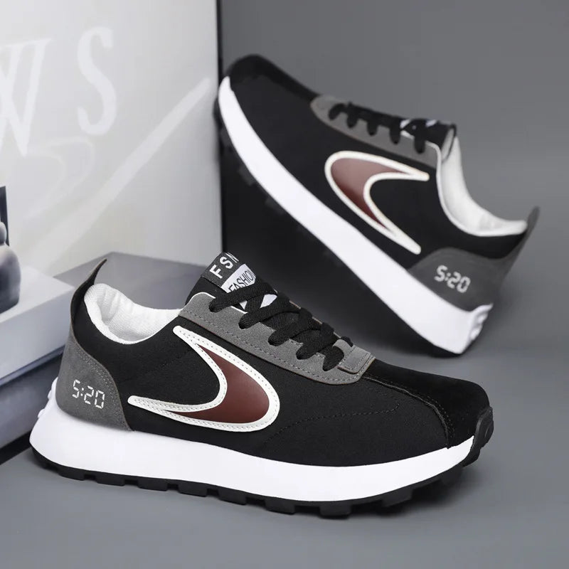 New Women's Sneakers Fashion Breathable Unisex Casual Shoes Lightweight Lace-Up Running Shoes Outdoor Platform Tennis Shoes Male