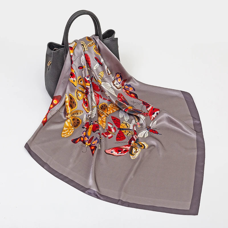 SENAIFE Satin-Schal Elegant - 90x90cm Polyester Leicht