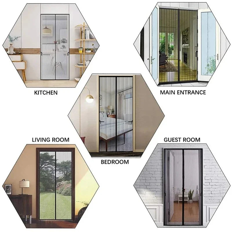 Mosquito Magnetic Screen Door Curtain Net Anti Bug Fly Insect Partition Curtain Mesh Summer Indoor Automatic Closing Door Screen