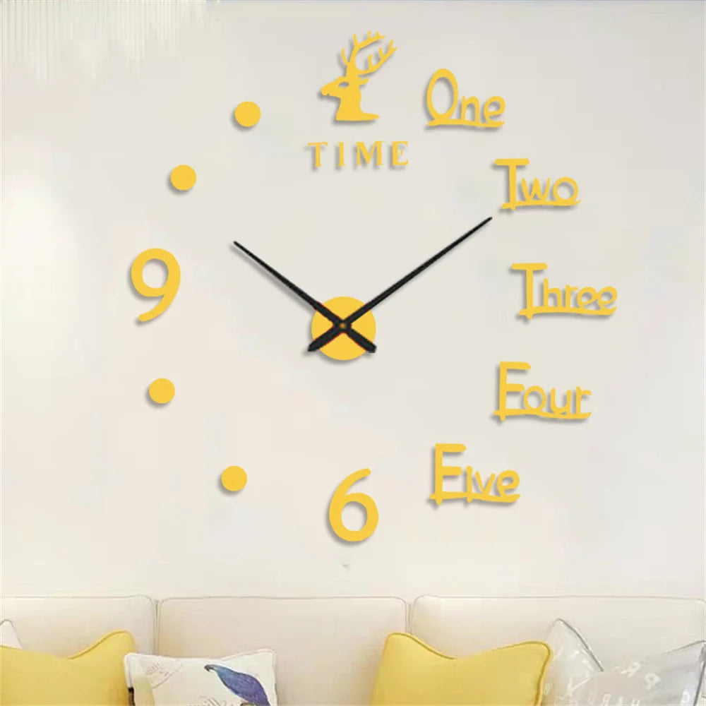 Luminous Wall Clock Large Watch Horloge Murale 3d Diy Acrylic Mirror Stickers Quartz Duvar Saat Klock Modern Mute Alarm Clock