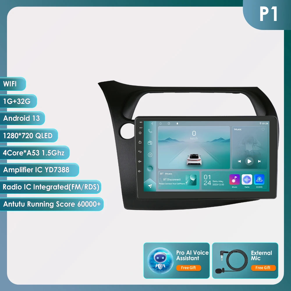 CarPlay Autoradio Multimedia Player für Honda Civic Hatchback