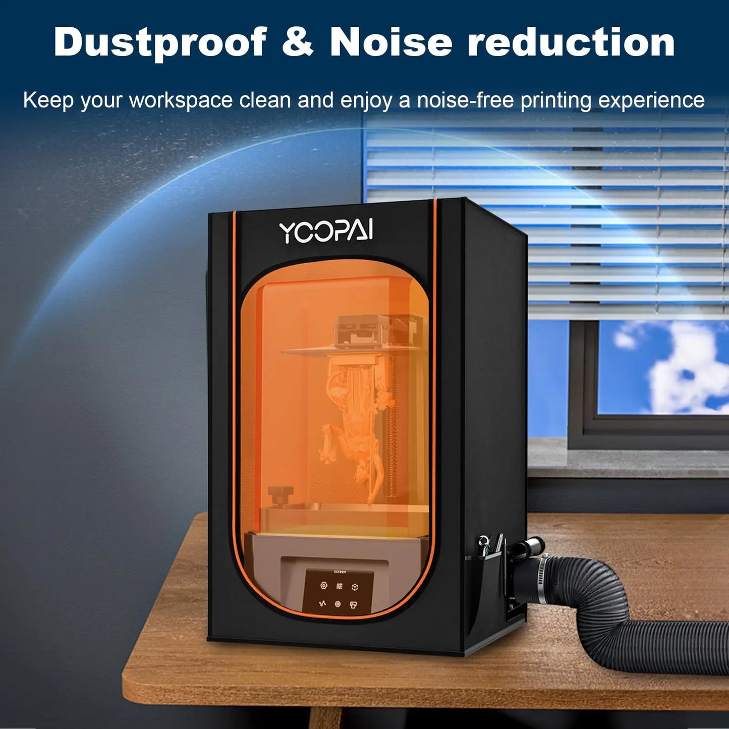 Yoopai Resin Enclosure for 3D printer Resin Enclosure Multifunctional Vented Enclosure Tent Cover 3D printer House 43*45*71cm