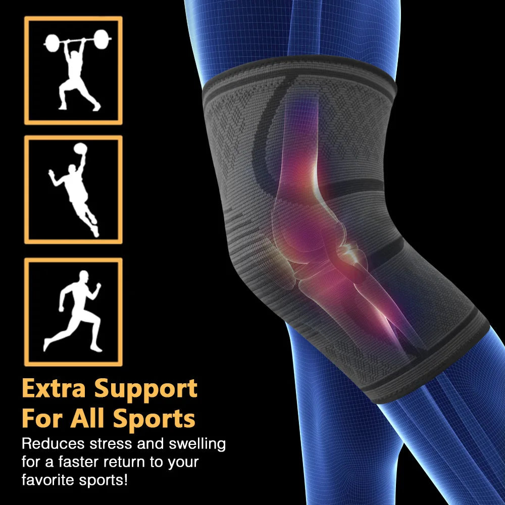 Knee Pad-Protective Knee Braces for Running Cycling,Stay Comfortable,Shock-Absorbing,Breathable, Adjustable and Anti-Slip