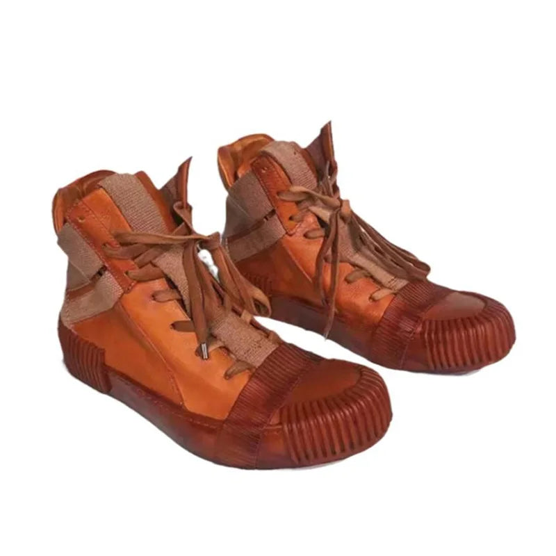 Ghete Black Street Original Design Goodyear Patchwork - Parte superioară din piele, talpă din cauciuc, mărimi 40–46