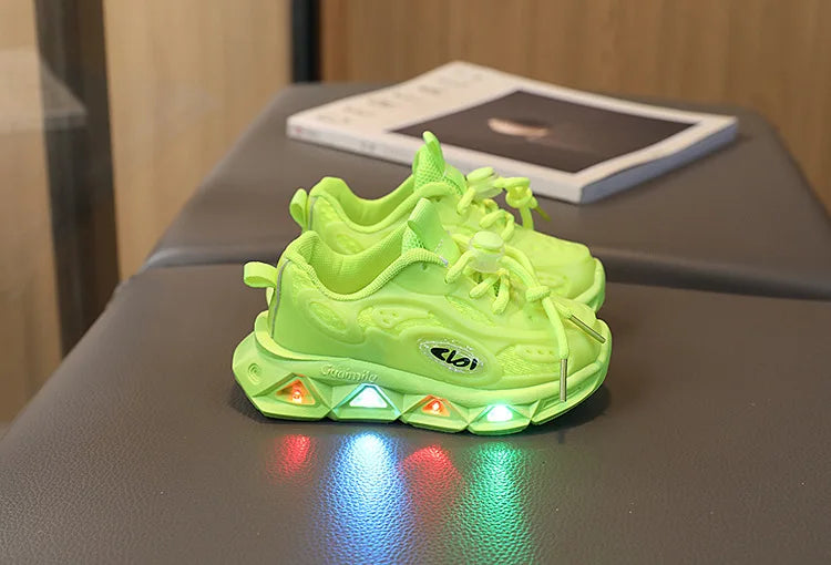 Baby Schuhe 2025 - Frühling Herbst Leuchtende Sneaker - Jungen Mädchen LED Schuhe Weiche Sohle 7-13J