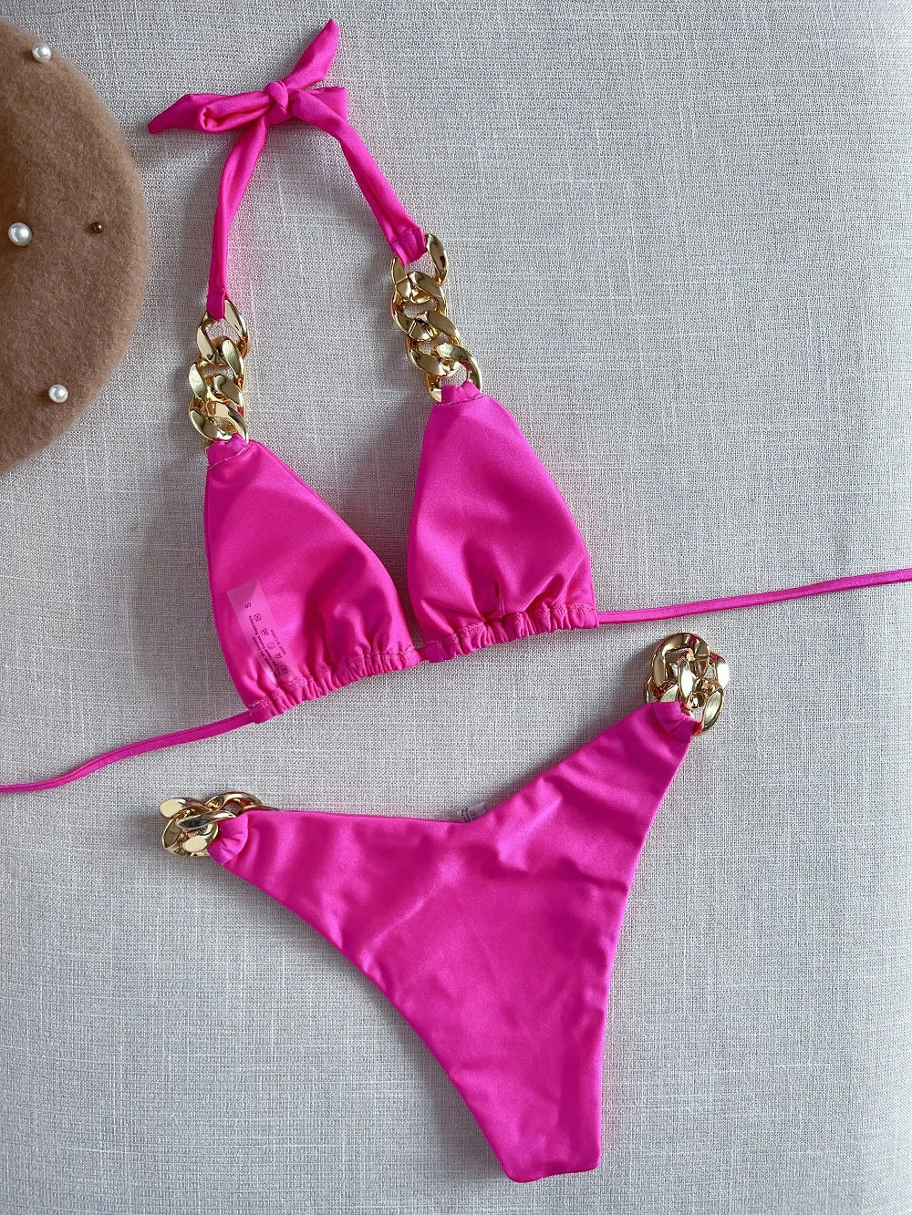 RUOTONGSEPT Elegant Bikini 2025: Verbesserte Unterstützung Nylon Dreieck Badeanzug - Brasilianischer Bikini Set Halter Schwimmbekleidung Frauen 2-teilig
