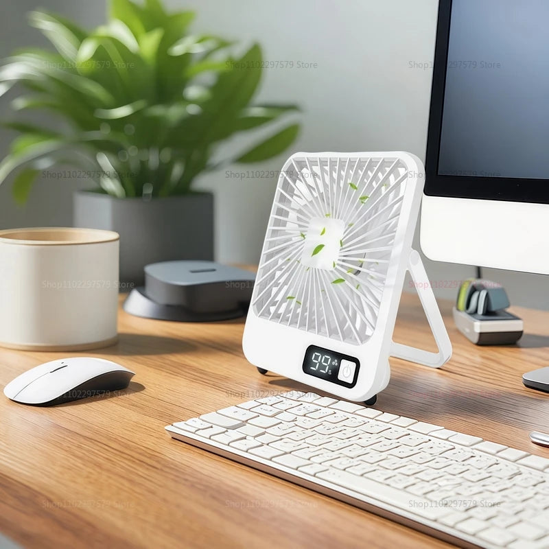 2025 New Small desktop fan USB charging Multi-scene use Car fan Camping fan Home office portable quiet outdoor simple summer fan