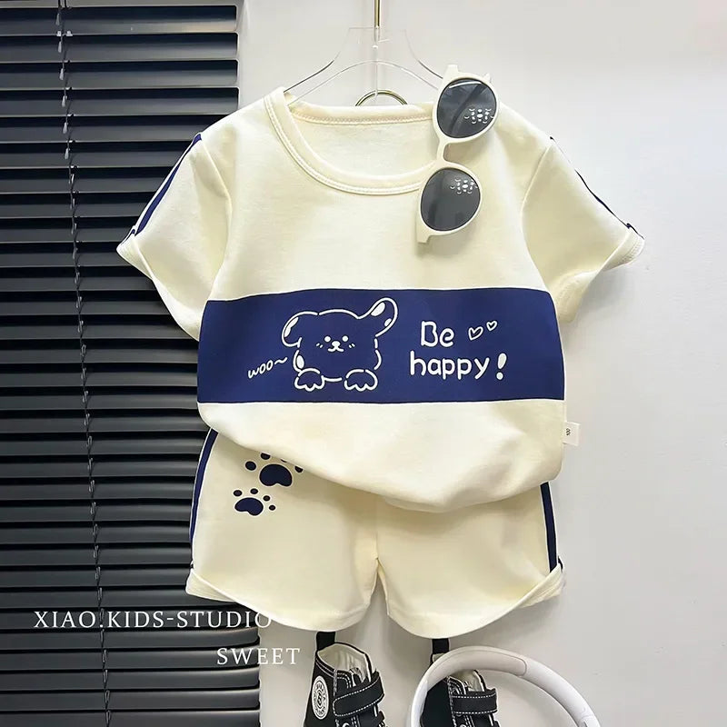 Sonkpuel Baby Set Gestreift Kurzarm - Baumwolle 1-3J 2Tlg