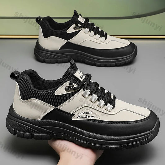 Men Shoes 2025 Spring New Fashion Vintage Outdoor Breathable Non Slip Platform Sneakers Comfortable Lace-up Casual Running Shoes