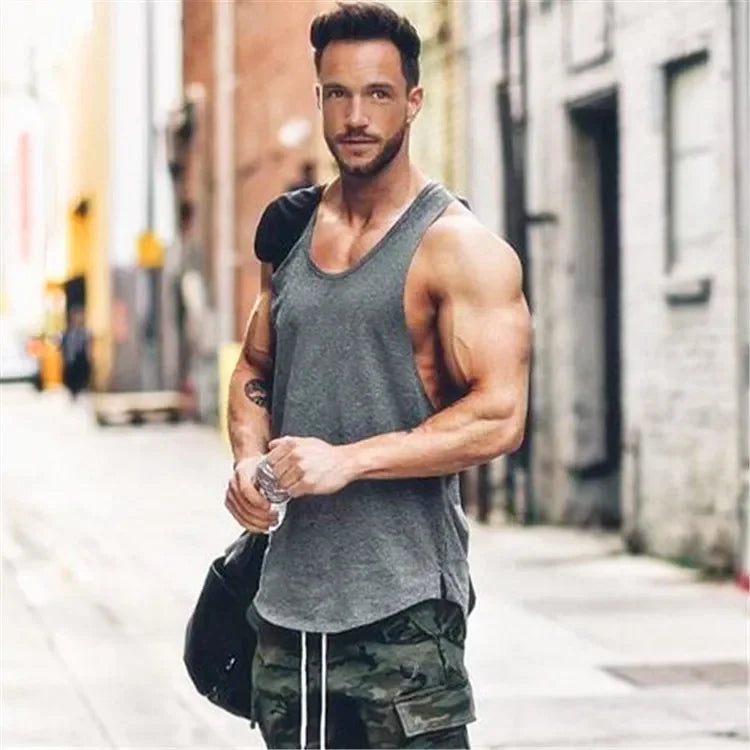 Muscleguys Marke Gym Kleidung 2025: Herren Bodybuilding Fitness Stringer Tank Top - Sportbekleidung Unterhemd Muskel Workout Singlets Baumwolle M-XXL