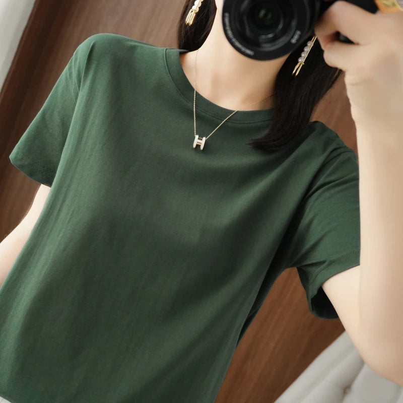 KANNISAK TShirt O Neck Baumwolle - Kurzarm Gr L Weit