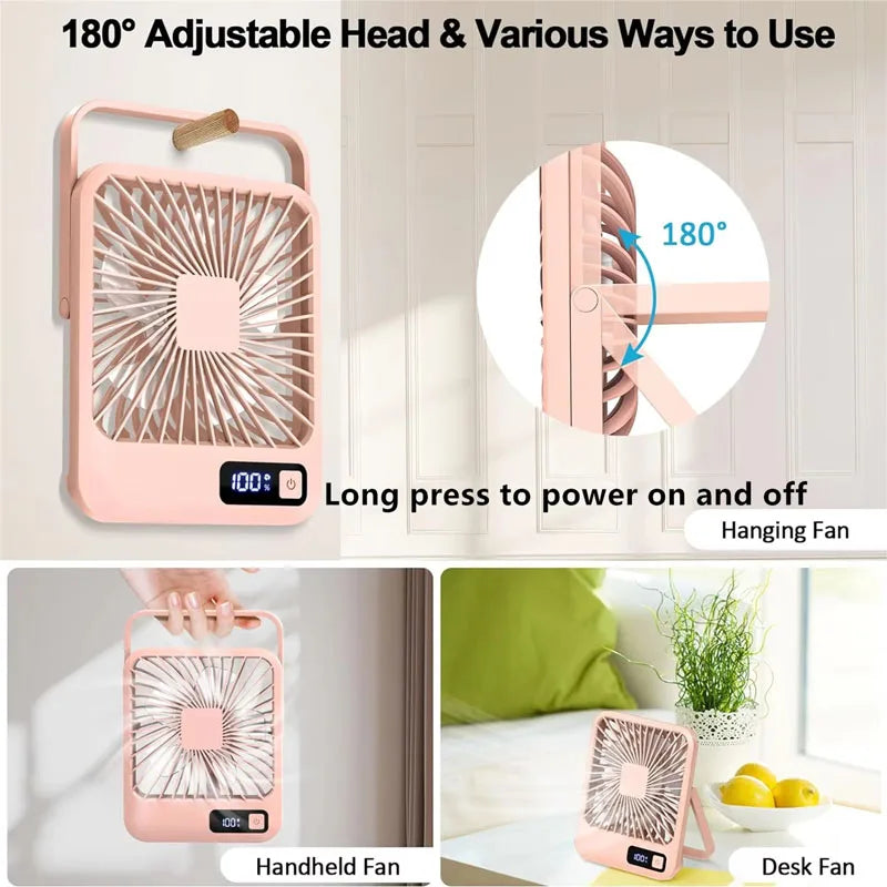 2025 New Small desktop fan USB charging Multi-scene use Car fan Camping fan Home office portable quiet outdoor simple summer fan