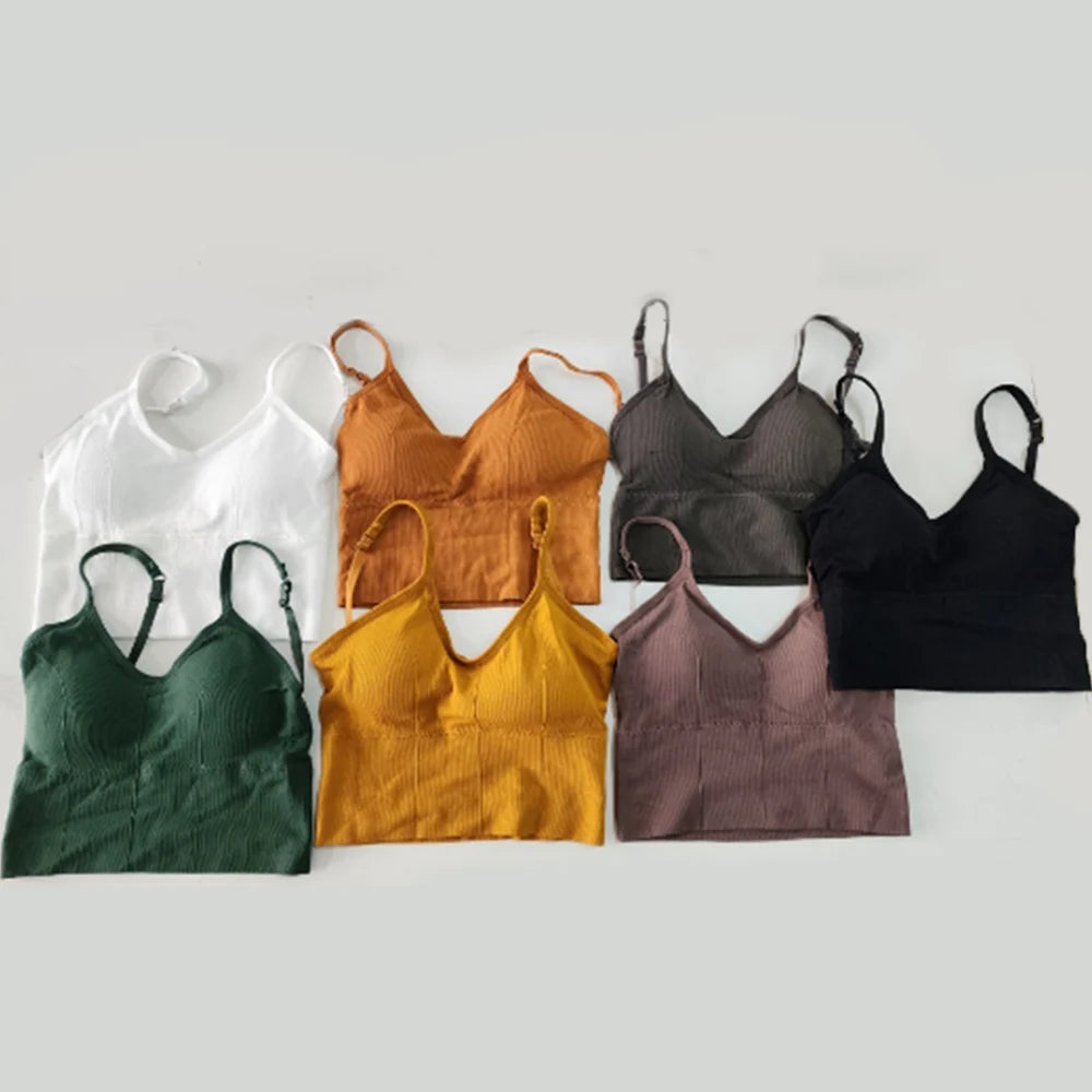 Women elegant Tops Tube Push Up Bra Female Streetwear Sleeveless Camis Seamless Sport Lingerie Tee Crop Top Bandeau Top Tanks