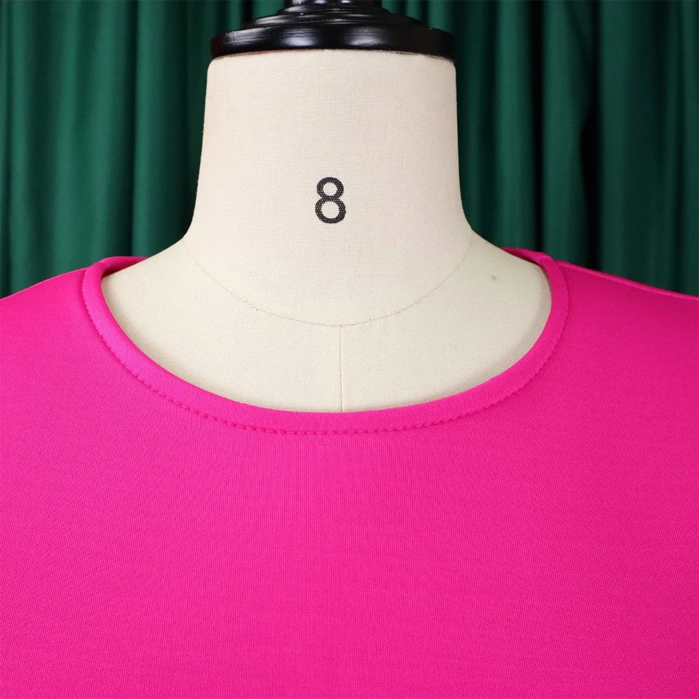 Elegante Kleider Für Frauen 2024 O-Ausschnitt Kurze Ärmel Hohe Taille Plissiert Midi Luxus Weiblich Geburtstag Party Dinner Vestidos