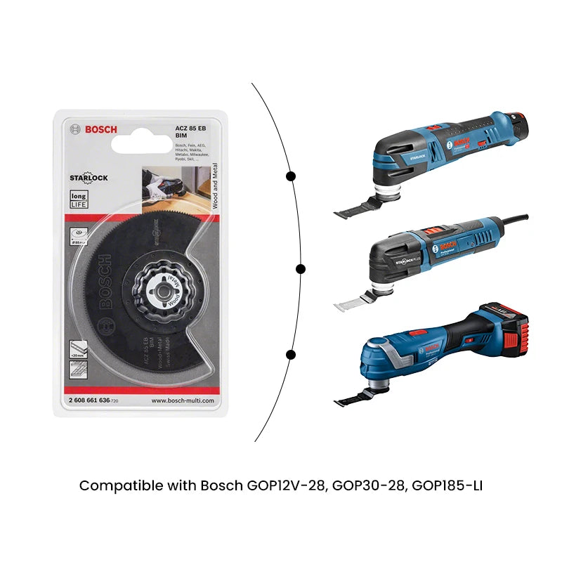 Bosch Starlock Oscillating Segment Saw Blade ACZ 85 EB Multi Material Multitool Professional Saw Blade for GOP12V-28 GOP185-Li