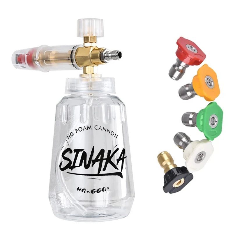 Foamer Jet Bottle Transparent Snow Foam Lance Washer High Pressure Adjustable Spray Angle Watering Cleaning Tool for Car Truck