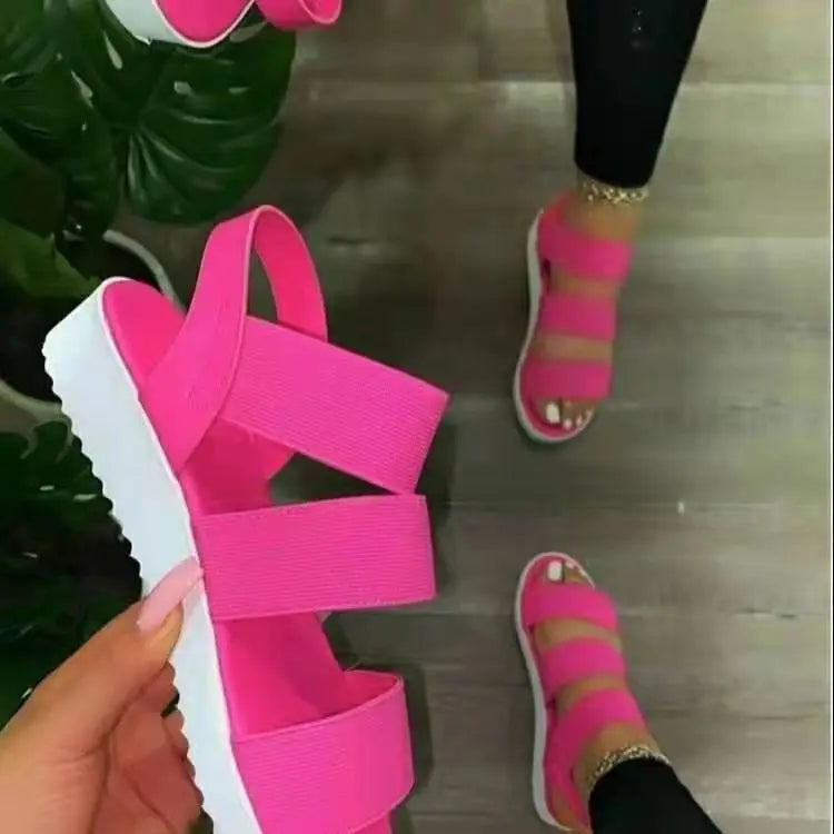 Strand-Sandalen 2025: YBQJOO Women Sandals New Flat Heel Platform Cross Strap - Open Toe Plus Size Outdoor Sport Beach Casual Shoes on Offer 2023 Collection