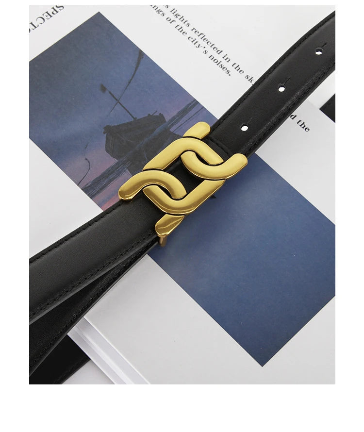 DINISITON Retro Damen Gürtel Lederoptik - 2.4cm 6.1x3.1