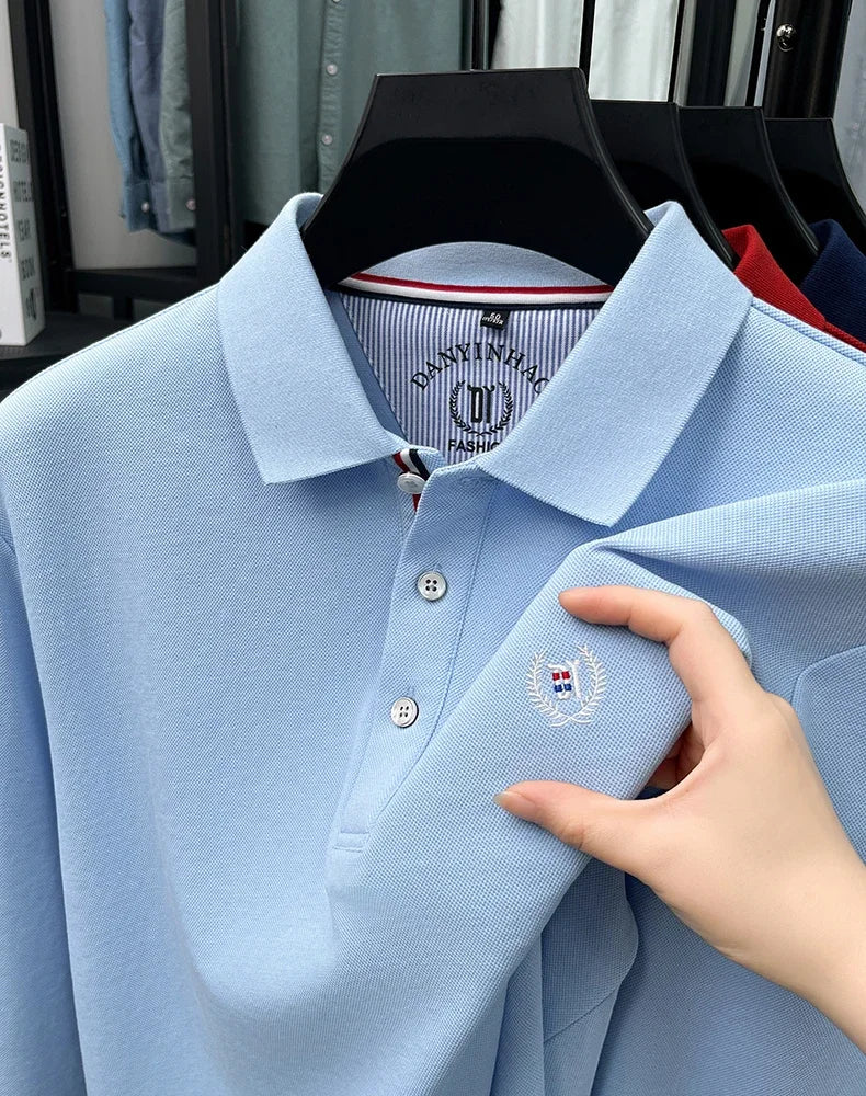 Tricou cu mânecă lungă și brodat Eleganza Polo - Mărimea M, amestec de bumbac