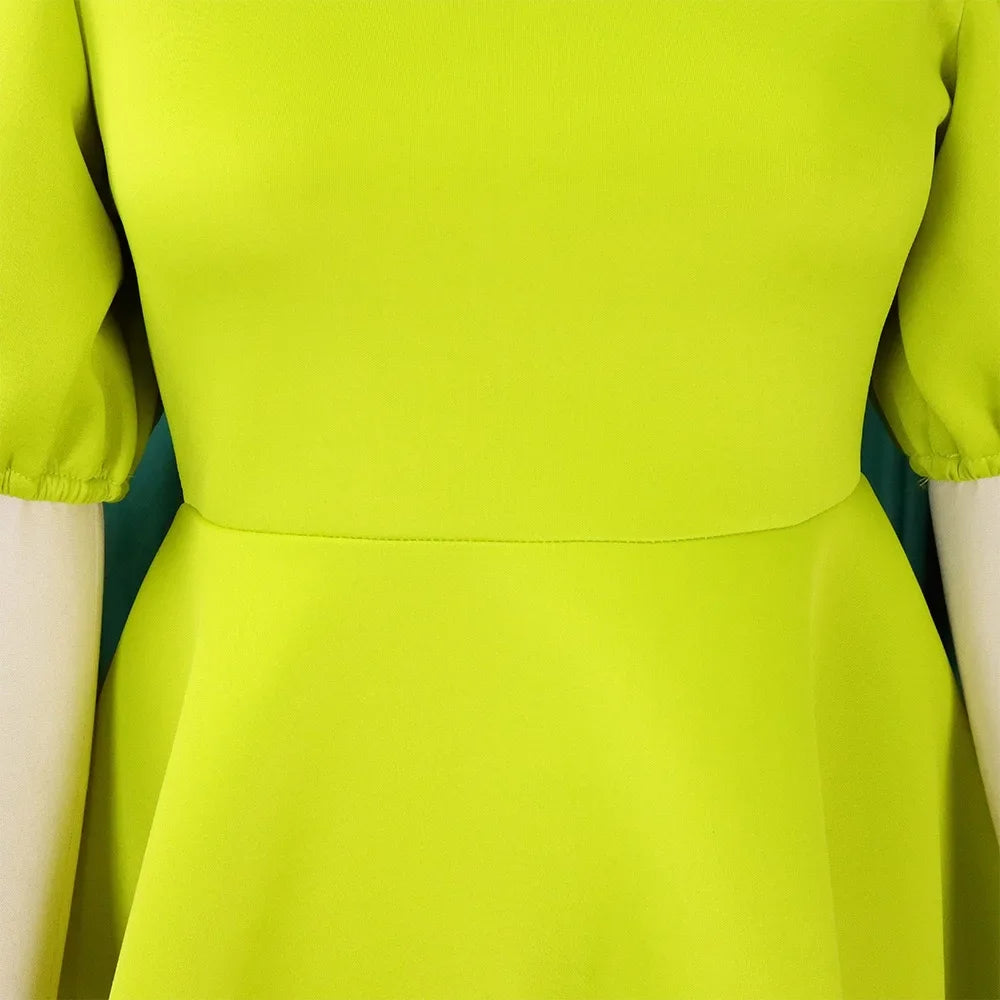 Elegante Kleider Für Frauen 2024 O-Ausschnitt Kurze Ärmel Hohe Taille Plissiert Midi Luxus Weiblich Geburtstag Party Dinner Vestidos