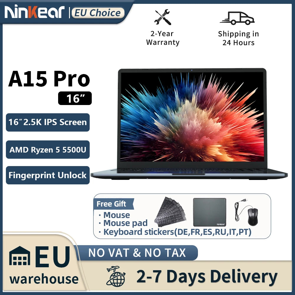 Ninkear A15 Pro Ryzen 5 - 16GB RAM, SSD de 512GB, 16 inci