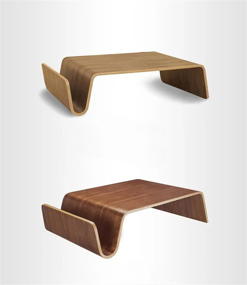 Massivholz Kaffeetisch 2025 - Modern Bentwood Zimmer Schreibtische Tragbar - Niedrig Zentrum Tee Tisch Wohnzimmer Möbel Seite Aufbewahrung Design