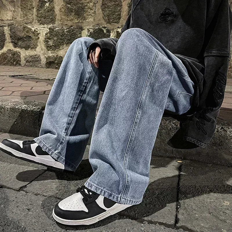 SHAN BAOC Loose Jeans Weit - Elastischer Bund Denims