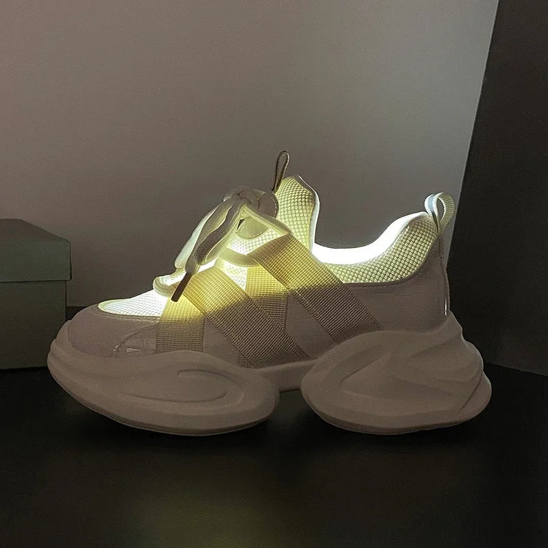GXMGST Damen Sneaker Atmungsaktiv - PU Material, Flach