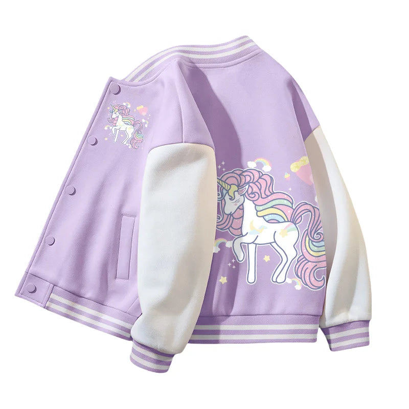 KEAIYOUHUOCN Einhorn Jacke Mädchen - Baumwolle Größe 3-14