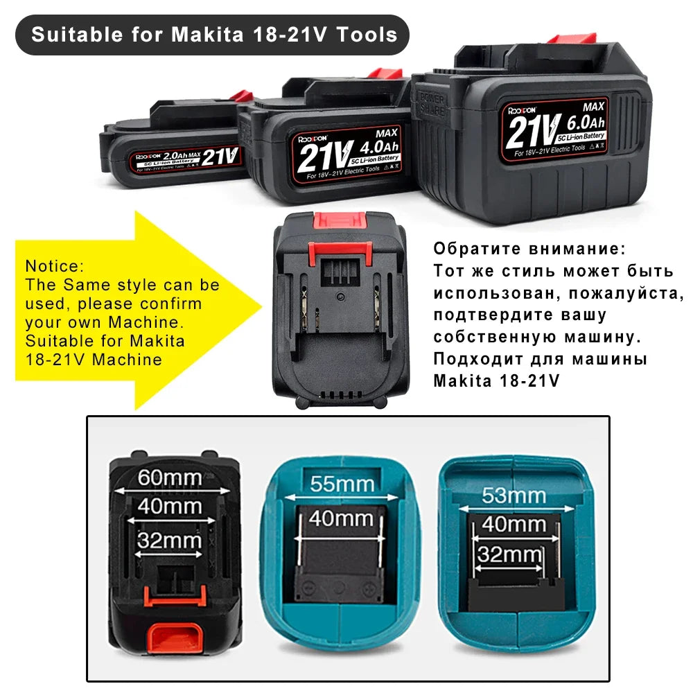 Rechargeable Battery for 18v Makita Lithium Ion Battery,2Ah 4Ah 6Ah Capacity for Makita 18-21V Battery Electric Power Tools Uses