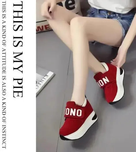 NEW Platform Wedge Sneakers Ladies Shoes Sneaker Casual Shoes Trainers Women Female Shoes Black Red Sneaker Women Tenis Feminino