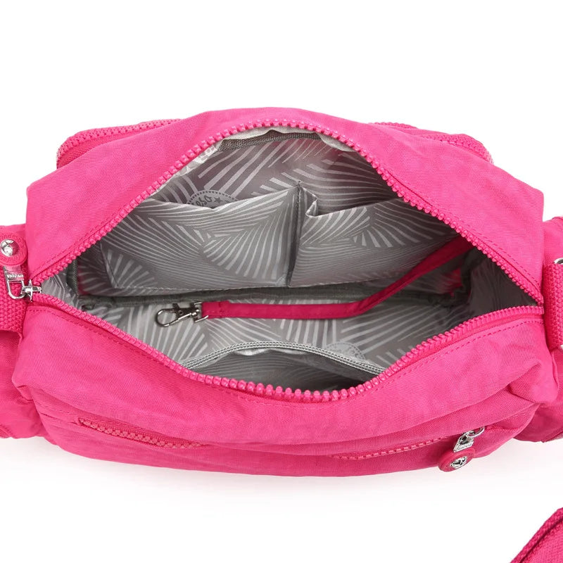 Waterproof Crossbody Bag for Women - Stylish Multi-Pocket Casual Shoulder Bag for Travel - Lightweight Canvas Messenger Bag