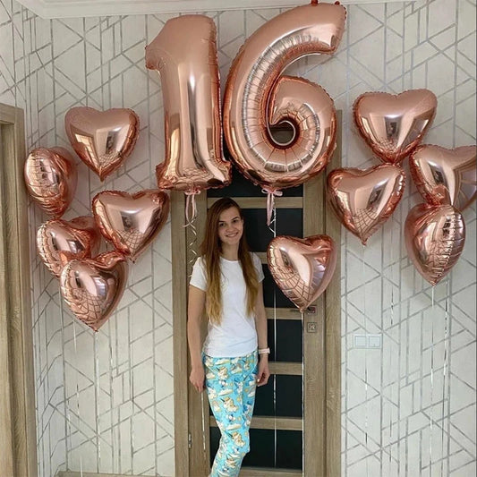 KUKUZHU Modell 1212 Zahlenballon - 2 Stück 32 Zoll Folie