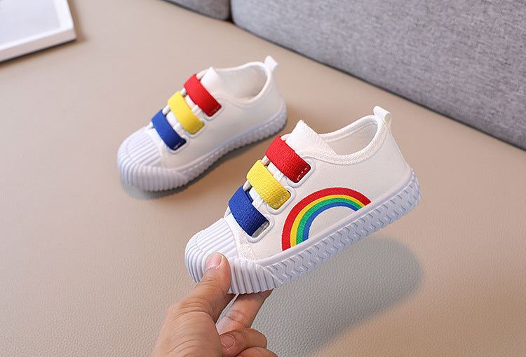 Kinder-Sneaker Jungen Mode Haken-Schuhe Mädchen Rutschfest Casual Studenten Canvas-Schuhe Frühling Herbst Neues Kinder Designer Flats-Schuhe