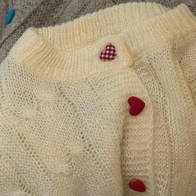 Luna Kids Liebe Knopf Strickjacke - dünn Unisex 3-12J